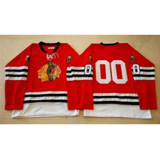 Chicago Blackhawks #00 Clark Griswold Red Mitchell And Ness 1960-61 Stitched NHL Jersey